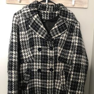 Black and white pea coat